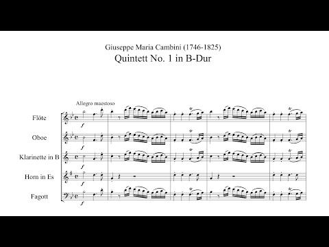 Giuseppe Cambini – Wind Quintet No.1, in B flat major