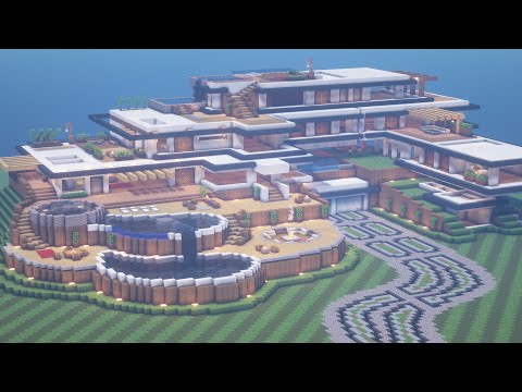 Minecraft: Modern Mega Mansion Tutorial Pt. 1 | Architecture Build (#12)