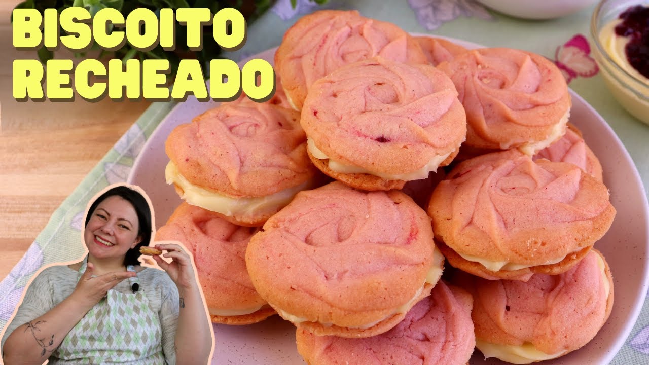 Biscoito Amanteigado Roseta Recheado | Priscila Piardi
