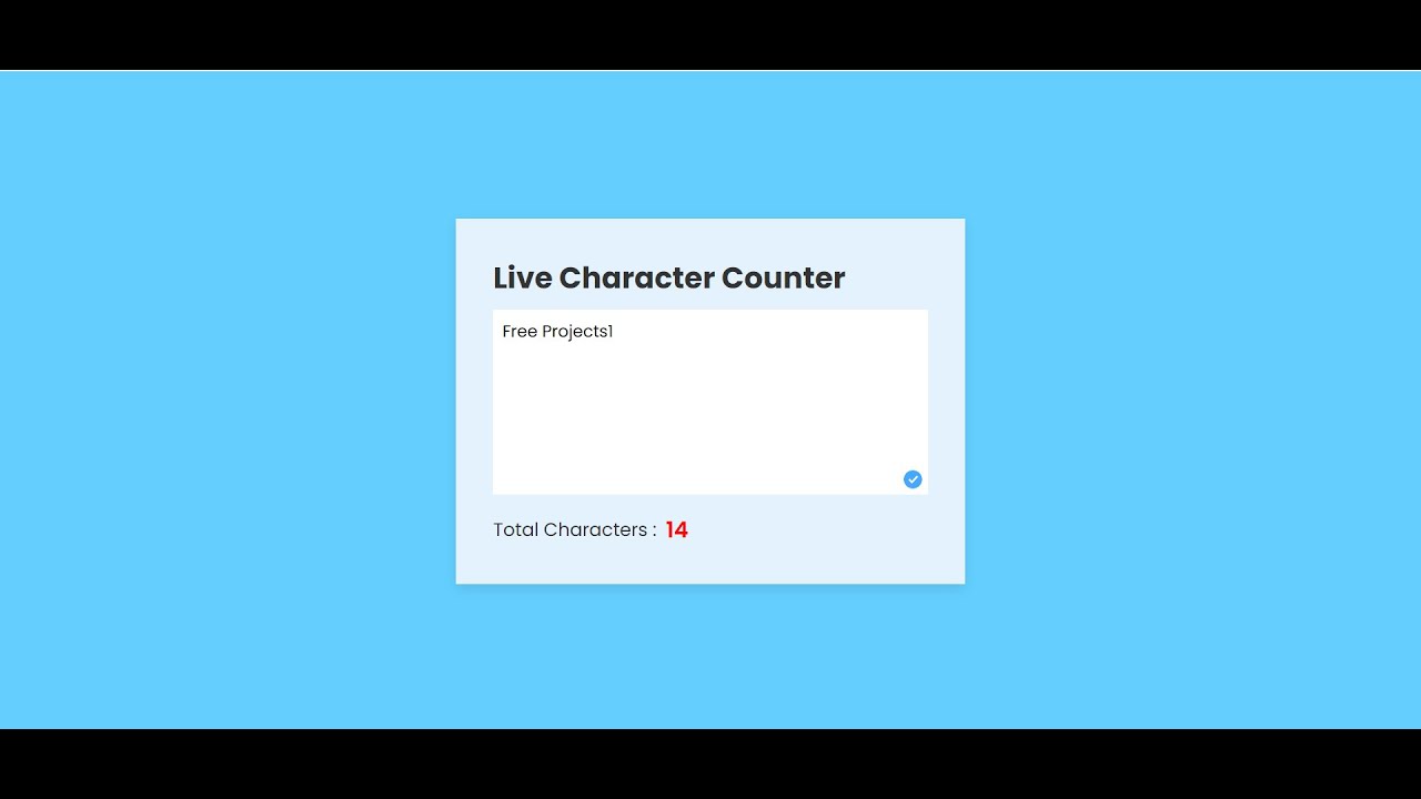 Create Live Character Counter using HTML, CSS, and JavaScript - 1080p Full HD Video | Free Projects1