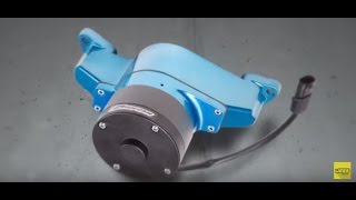 Electric Water Pump Small Block Ford in Blue Epoxy Powder Coated Finish - video thumbnail 4