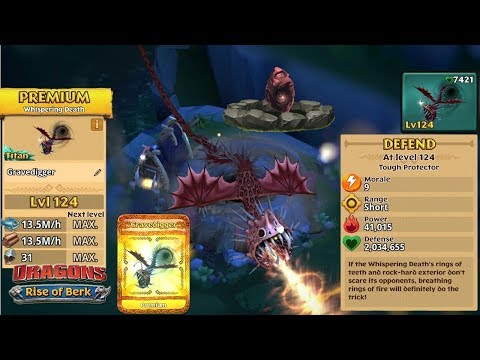 Gravedigger (New Premium Whispering Death) Max Level 124 | Dragons: Rise of Berk