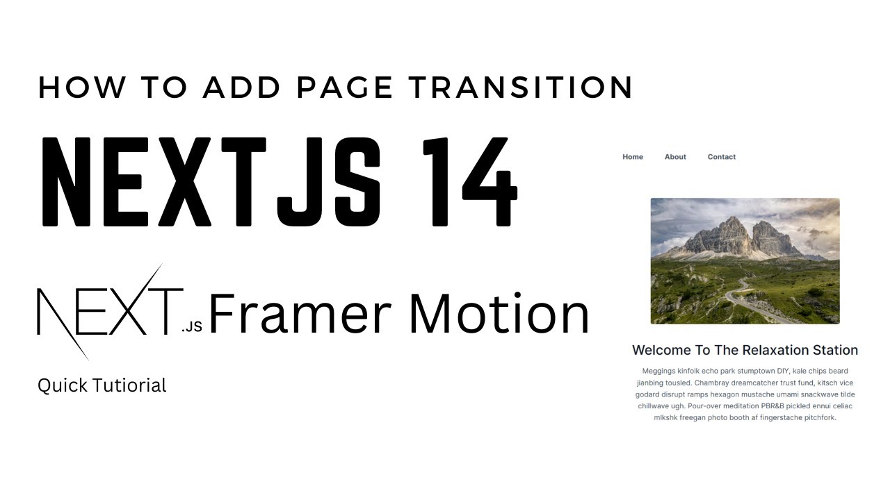 How to add page Transitions in Nextjs 14 using framer motion | Quick Tutorial