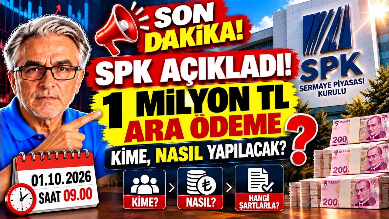 SON DAKİKA! SPK AÇIKLADI: 1 MİLYON TL ARA ÖDEME KİME, NASIL, NE ZAMAN?