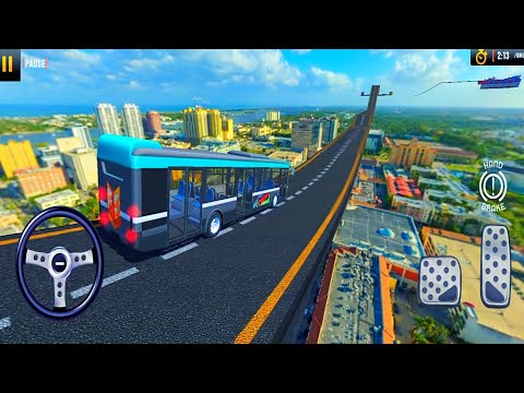 Impossible Bus Driving Crazy Stunt Driving Simulator 2023 #4 - Gadi wala game - AndroidGameplay