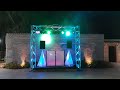 Montaje espectacular para Boda en Finca Casa Rural La Badía en Lucillos (Toledo)...Puente truss triangular de 3x3m. con cabezas, focos y efectos led, cabina retroiluminada DJ con faldones y sonido profesional de 2.000wrms