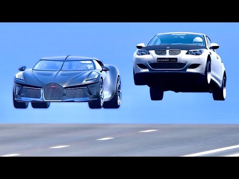 Bugatti La Voiture Noire vs BMW M5 with Monster Engine - Drag Race 20KM