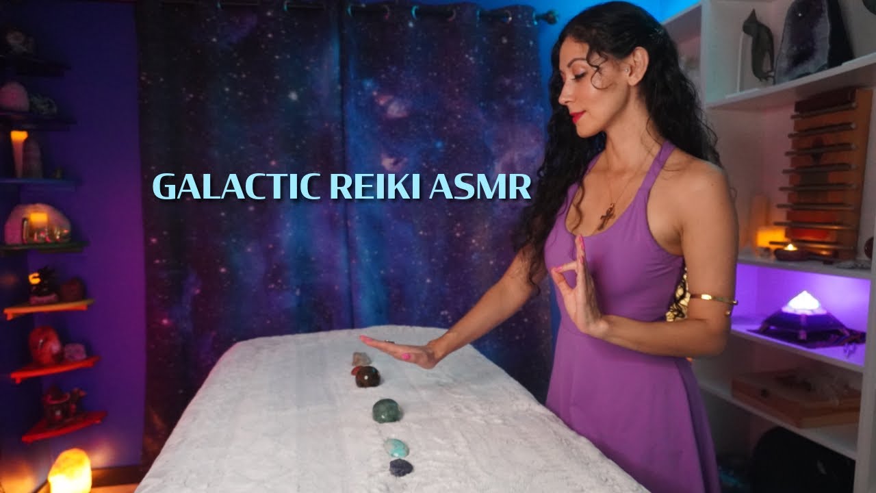 Relaxing Crystal Chakra healing for your Higher self avatar- light language 💫🩷🌹Galactic Reiki ASMR🦁🐉 - inASMR