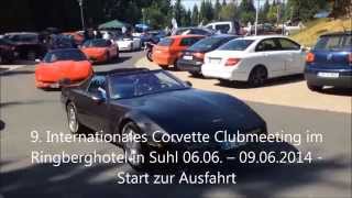 preview picture of video '9. Internationales Corvette Clubmeeting Ringberghotel in Suhl 2014 - Start zur Ausfahrt'