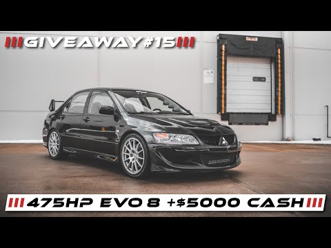 PRIME DRIVEN JDM Car Giveaway #15 - 475HP 2003 Mitsubishi EVO 8 + $5,000 CASH !