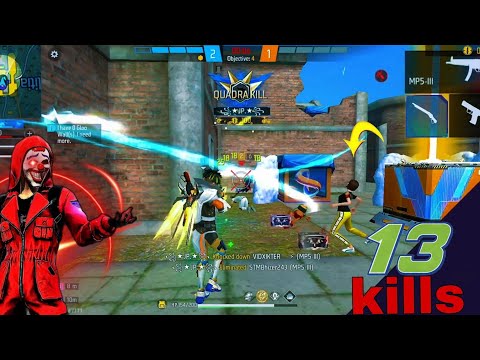 Double Quadra Kill in One Match🔥 | MP5 Beast Mode Activated | Free Fire Highlights
