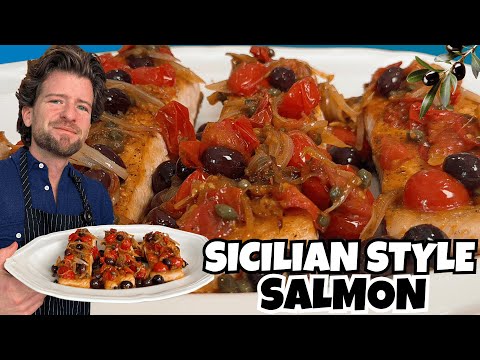 Authentic Sicilian Salmon: How to make Mediterranean Salmon with Olives & Capers