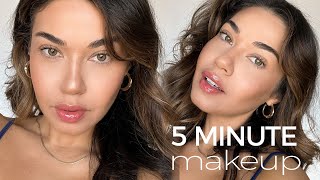 5 MIN MAKEUP | Major Life Catch Up | GRWM | Eman