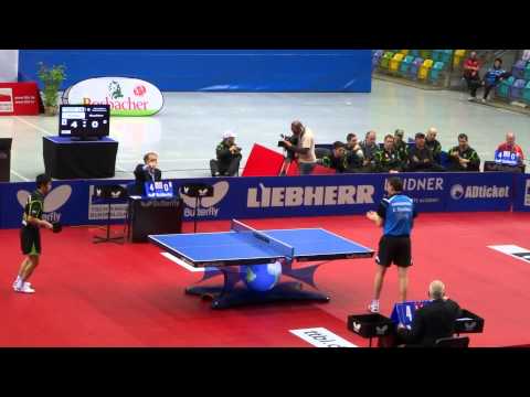 Tischtennis Finale Bremen - Ochsenhausen - Chuang VS Skachkov Satz 2