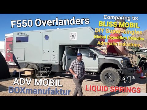 ADV Mobil F550 Overlander 'Super Singles' Expedition Vehicles | Boxmanufakur vs. Bliss Mobil & GXV
