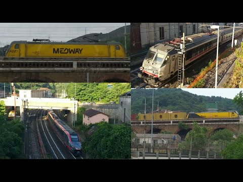 COMPILATION DI TRENI LINEA SUCCURSALE GIOVI,BIVIO PC FEGINO & MIGNANEGO con doppio treno merci