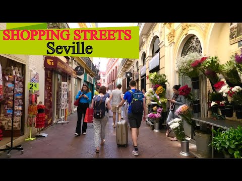 Seville, Spain 🇪🇸 4k Shopping streets walking tour