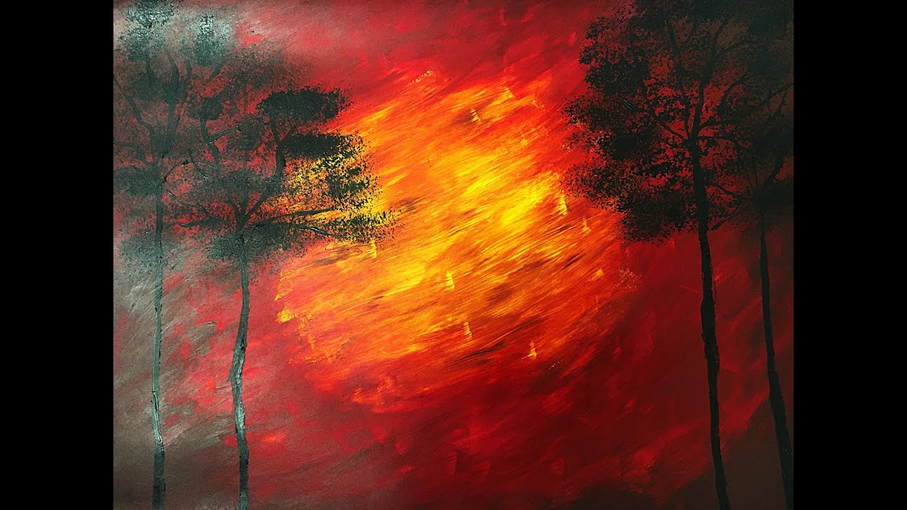 How to paint wildfire | Easy Fire Painting | Wildfire Painting