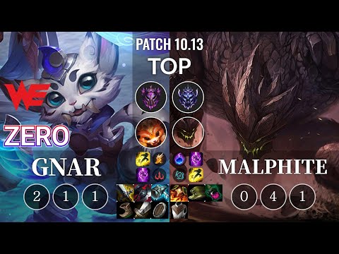 WE Zero Gnar vs Malphite Top - KR Patch 10.13