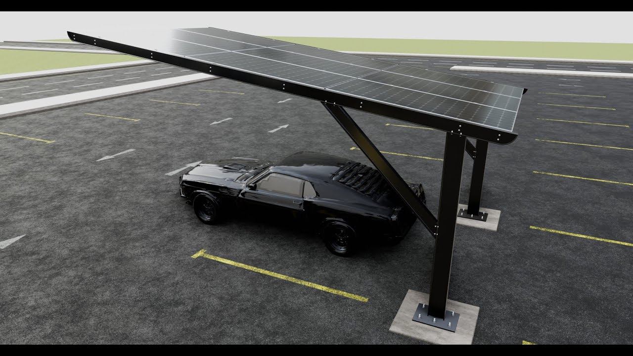 L TYPE MODERN SOLAR CARPORT TYPE-5 3D Model
