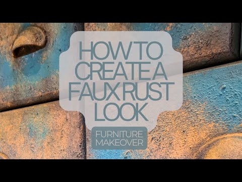 How to create a "faux rust" finish with chalk paint | Extreme makeover | Apothecary cabinet