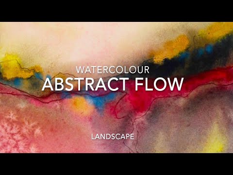 Abstract Free Flow Watercolour tutorial, working wet in wet to create abstracted landscapes