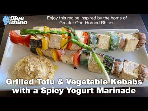 Grilled Tofu Vegetable Kebabs with a Spicy Yogurt Marinade | Blue Rhino