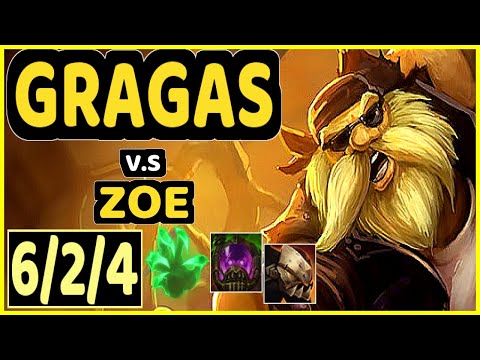 SCARFACE (GRAGAS) vs ZOE - 6/2/4 KDA TOP CHALLENGER GAMEPLAY - EUW