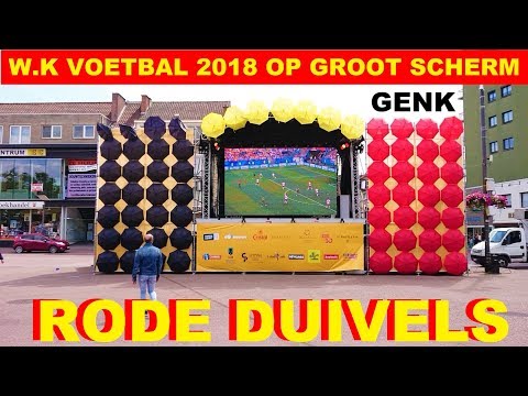 RODE DUIVELS Matchen van de Rode Duivels & W.K kijken op groot scherm op de Grote Markt in Genk 2018
