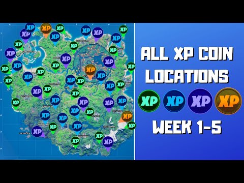 All XP Coins Locations in Fortnite Season 4 Chapter 2 Green, Blue, Purple, and Gold! - Week 1-5