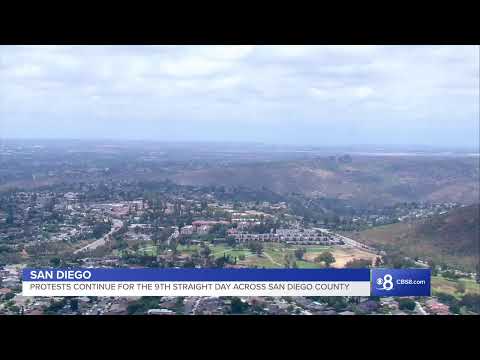 Protests continue across San Diego County for the ninth consecutive day