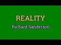 Reality Richard Sanderson Lyrics Video