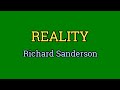 Reality - Richard Sanderson (Lyrics Video)