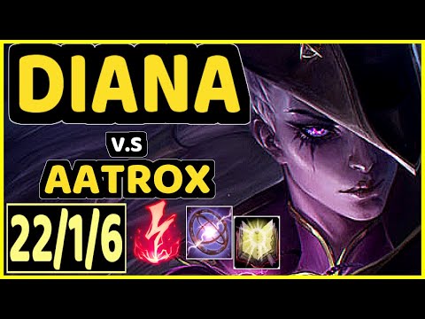 SELFIE (DIANA) vs AATROX - 22/1/6 KDA MID GAMEPLAY - EUW Ranked GRANDMASTER
