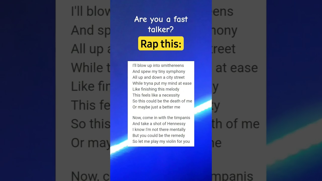 are you a fast talker? #lyrics #music #singer #test