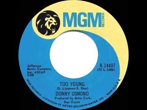 1972 HITS ARCHIVE: Too Young - Donny Osmond (mono 45)