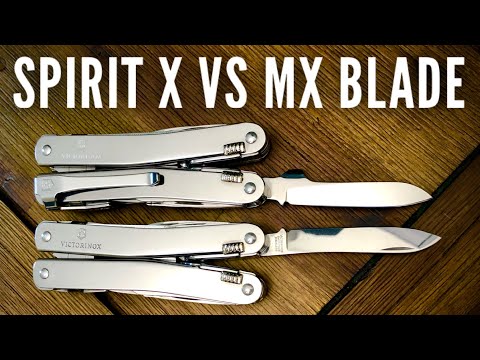 SwissTool Spirit X vs MX Multitool Knife Blade Comparison