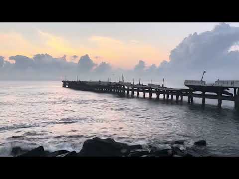 Rock beach early morning view