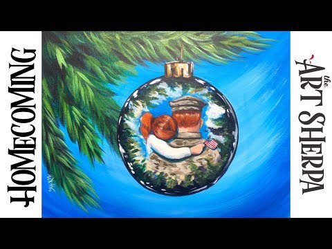 How to paint a Reflection on a Christmas Ornament Acrylic on canvas | TheArtSherpa