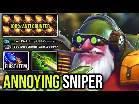 MOST ANNOYING SNIPER First Item Scepter 100% Anti Counter Crazy Assassinate Stun Vs Pro Storm DotA 2