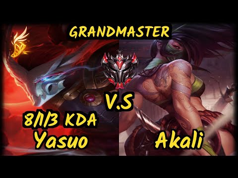 PNGS Baca (YASUO) vs AKALI - 8/1/3 KDA MID GAMEPLAY - EUW Ranked GRANDMASTER