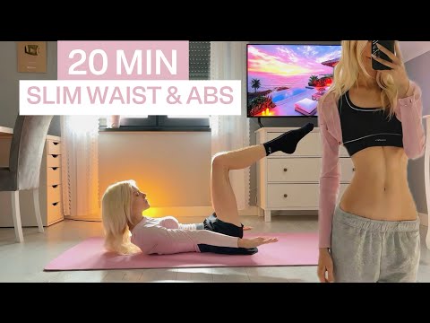 20 MIN PILATES WORKOUT for a SLIM WAIST & FLAT ABS //  NO EQUIPMENT 