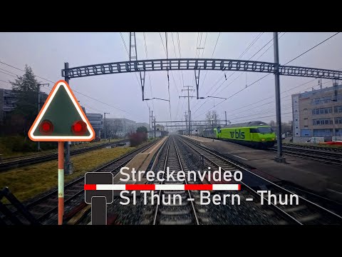 Führerstandsmitfahrt / Cab ride S1 Thun - Bern - Thun 🚃 BLS RABe515 MUTZ 🌫️