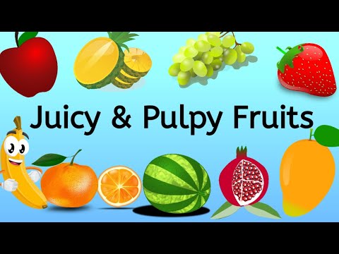 Pulpy Fruits | Juicy Fruits | All About Fruits | LKG EVS | Juicy & Pulpy Fruits for Kids |