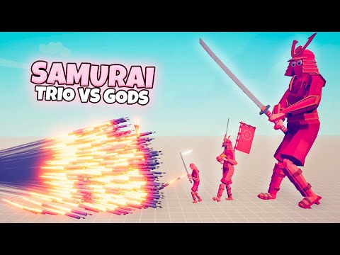 SAMURAIS TRIO vs GODS | TABS Modded Gameplay