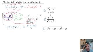 Algebra Skill: Multiplying by Conjugates to Simplify Radicals