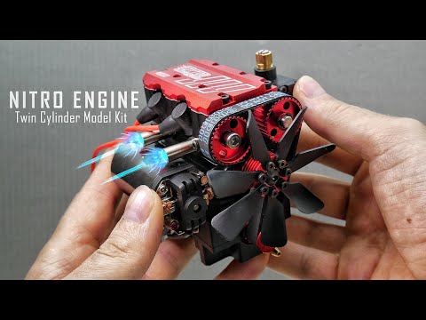 Building a Twin Cylinder Nitro Engine - Assembling and Starting Mini Engine Model Kit