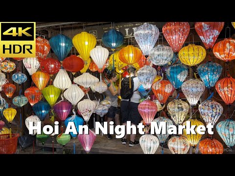 4K HDR | Walking Hoi An Night Market | Melhores mercados noturnos para visitar | Vietnã 2023 - Som Binaural