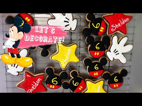 🇬🇩 MICKEY MOUSE THEME SUGAR COOKIES | DECORATE COOKIES WITH ME | Jadie’s Cake Vlogs