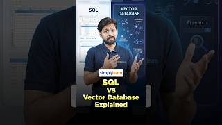 SQL vs Vector Database 2026 | Key Differences Explained | SQL vs Vector DB | #Shorts |#simplilearn